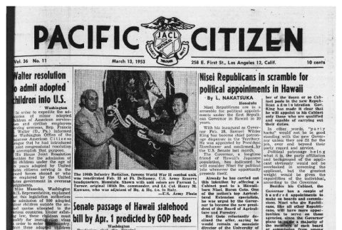 The Pacific Citizen, Vol. 36 No. 11 (March 13, 1953) (ddr-pc-25-11)