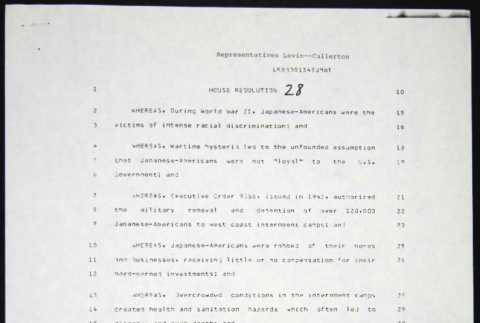 Copy of Illinois House Resolution 28 (ddr-chijacl-1-70)