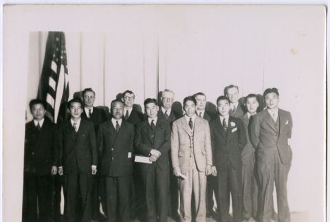 Thirteen men in two rows (ddr-densho-329-827)