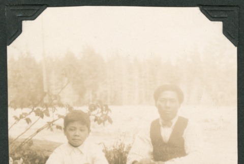 Photo of Tsutomu Fukuyama and Jim (ddr-densho-483-266)