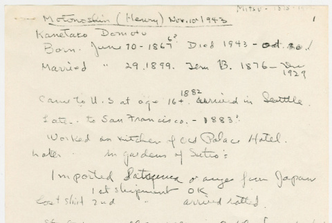 Genealogy Notes (ddr-densho-329-1101)
