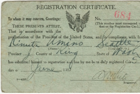 Registration certificate (ddr-densho-324-78)