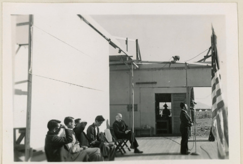 Susu Mago delivering closing announcement (ddr-densho-37-962)