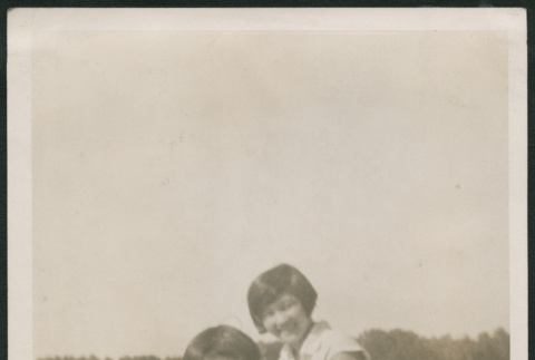 two girls at a lake (ddr-densho-378-420)
