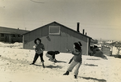 Japanese Americans playing in the snow (ddr-densho-159-45)