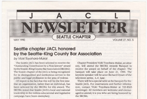 Seattle Chapter, JACL Reporter, Vol. 27, No. 5, May 1990 (ddr-sjacl-1-388)