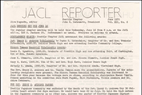 Seattle Chapter, JACL Reporter, Vol. XIII, No. 6, June 1976 (ddr-sjacl-1-191)
