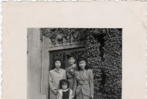 Flora, Masano, Betty, and Diana Morita attedning a wedding (ddr-densho-409-18)