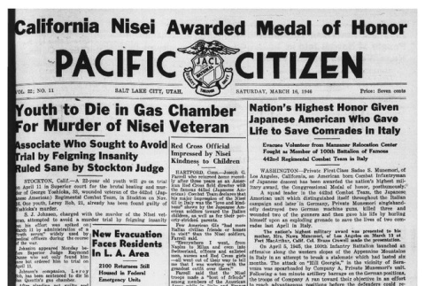 The Pacific Citizen, Vol. 22 No. 11 (March 16, 1946) (ddr-pc-18-11)