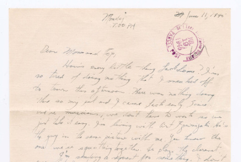 Letter from Tadashi Ishida to Mr. & Mrs. Y Ishida (ddr-densho-535-199)