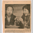 Clipping from Toronto Telegram with photo of Mary Mon Toy and Bernard Wu (ddr-densho-367-271)