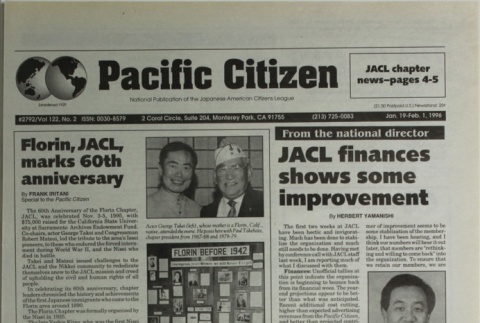 Pacific Citizen, Vol. 122, No. 2 (January 19-February 1, 1996) (ddr-pc-68-2)