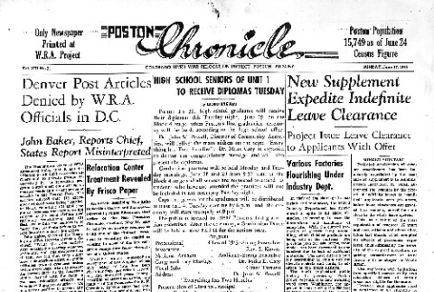 Poston Chronicle Vol. XIII No. 21 (June 27, 1943) (ddr-densho-145-347)