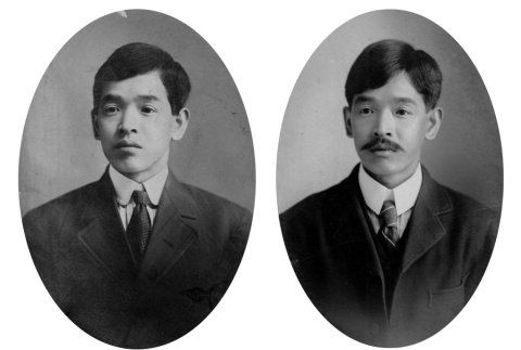Double portrait of Hajime Date and unknown man (ddr-ajah-6-357)
