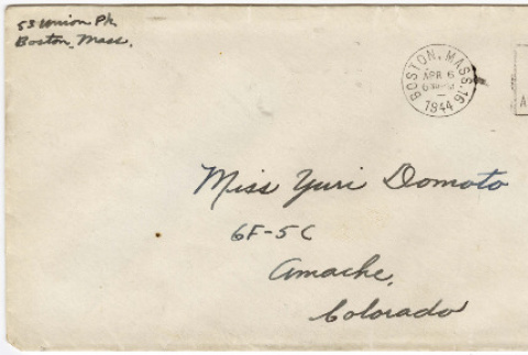 Letter to Yuri Domoto from Richard Tsukada (ddr-densho-356-449)