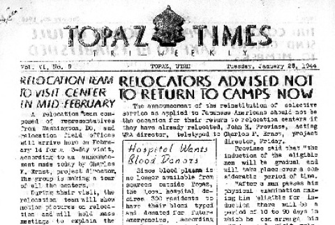 Topaz Times Vol. VI No. 9 (January 25, 1944) (ddr-densho-142-265)