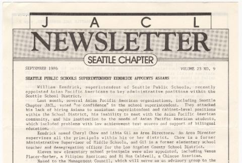 Seattle Chapter, JACL Reporter, Vol. 23, No. 9, September 1986 (ddr-sjacl-1-357)