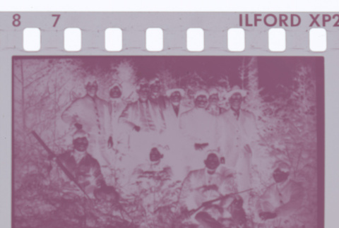 Film negative of hunting group (ddr-densho-383-458)