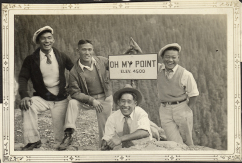 Four men at Oh My Point (ddr-densho-326-483)