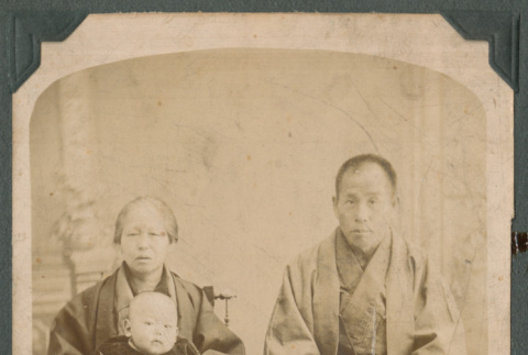 Elderly couple with baby (ddr-densho-442-91)
