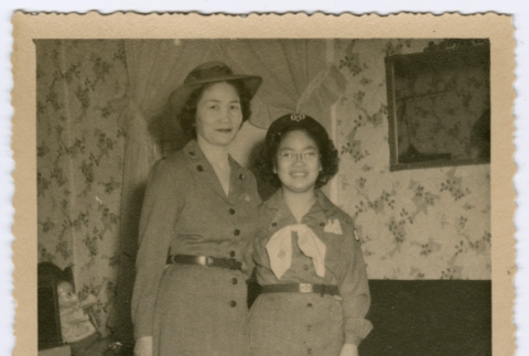 Girl scout and troop leader (ddr-densho-378-1107)