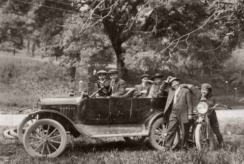 Group with car and motorcycle (ddr-ajah-6-797)