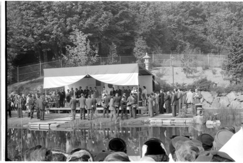 Crown Prince Akihito and Crown Princess Michiko visiting the Seattle Japanese Garden (ddr-densho-363-356)
