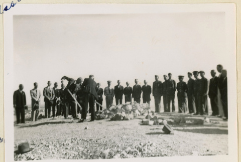 Groundbreaking for Honor Roll monument (ddr-densho-37-1189)