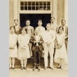 Ernest Shinkaku Hunt posing with young congregants (ddr-njpa-2-446)
