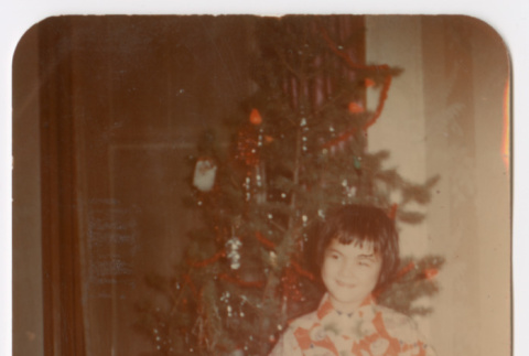 David and Mary Alice on Christmas morning (ddr-densho-462-63)