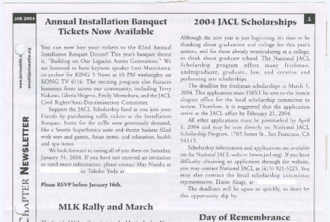 Seattle Chapter, JACL Reporter, Vol. 41, No. 1, January 2004 (ddr-sjacl-1-559)