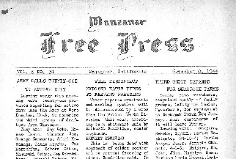 Manzanar Free Press Vol. 6 No. 39 (November 8, 1944) (ddr-densho-125-287)