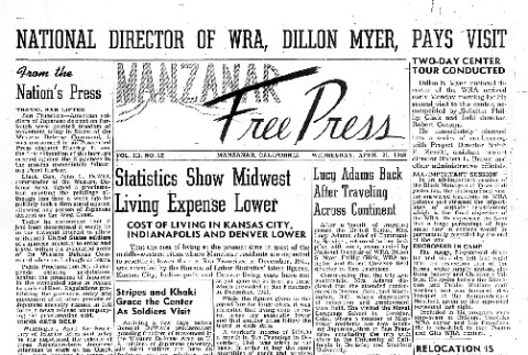 Manzanar Free Press Vol. III No. 32 (April 21, 1943) (ddr-densho-125-124)