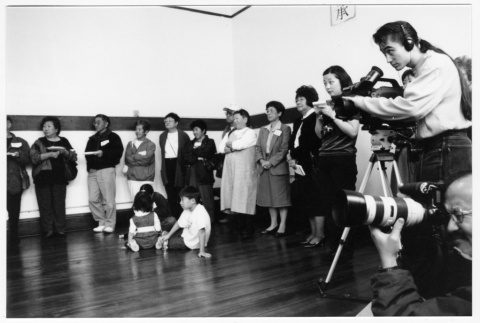 Audience and production crew at Japanese Language School Reunion (ddr-densho-506-128)