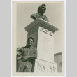 Soldier standing beside statue (ddr-densho-368-145)
