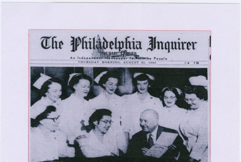 Reprint of clipping from The Philadelphia Inquirer with Miyoko Shutama (sic) (ddr-densho-474-140)