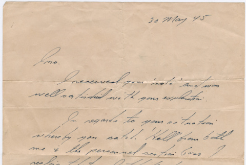 Letter to Iino from Meyer (ddr-densho-368-9)