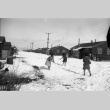 Jeanette Nishimura, Matsuye Takeuchi, and Amy throwing snowballs (ddr-densho-570-64)