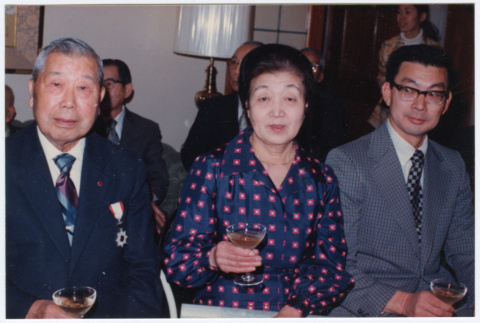 Photo of Gentaro and Iku Takahashi with unidentified man (ddr-densho-355-90)