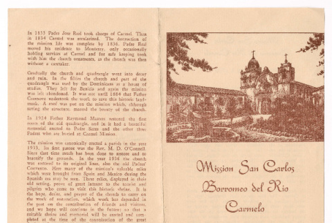 Mission San Carlos Borromeo del Rio Carmelo Pamphlet (ddr-densho-562-19)