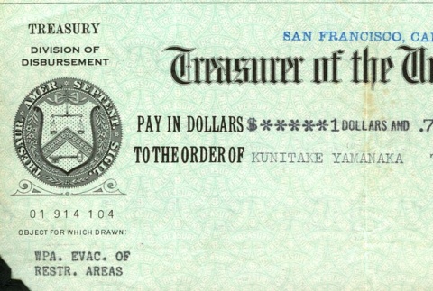 Paycheck issued in camp (ddr-densho-188-29)