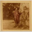 Ruth (Saitow) Kikawa by a tree (ddr-densho-542-32)