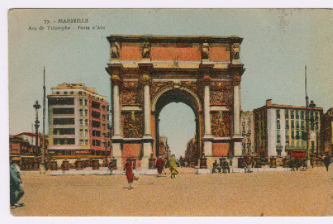Blank Postcard of Porte d'Aix in Marseille (ddr-densho-368-809)