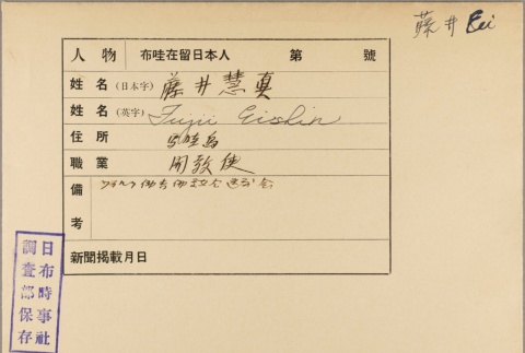 Envelope of Eishin Fujii photographs (ddr-njpa-5-1070)