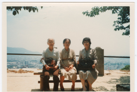 Mitsuye Yabe and Friends on a Bench (ddr-ohs-1-192)