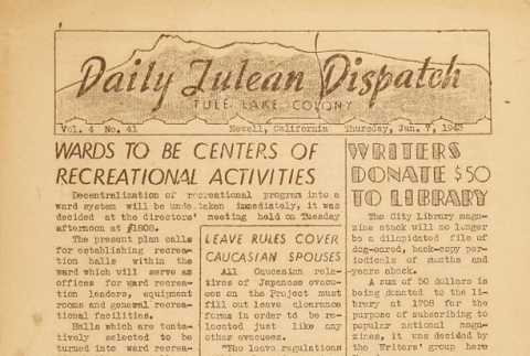 Tulean Dispatch Vol. 4 No. 41 (January 7, 1943) (ddr-densho-65-129)