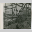 Laborers moving rock with pulley (ddr-densho-377-1636)