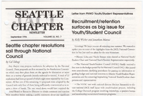 Seattle Chapter, JACL Reporter, Vol. 33, No. 9, September 1996 (ddr-sjacl-1-438)