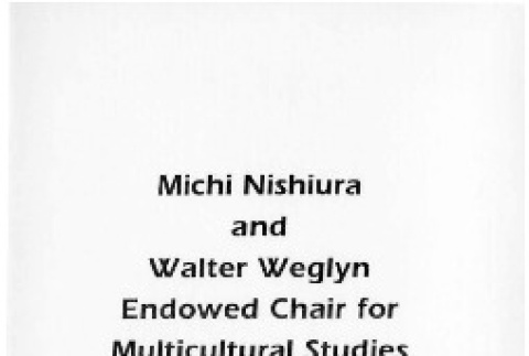 Michi Nishiura and Walter Weglyn Endowed Chair in Multicultural Studies (ddr-csujad-24-25)
