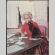 Agnes Sakura with cat (ddr-densho-523-572)
